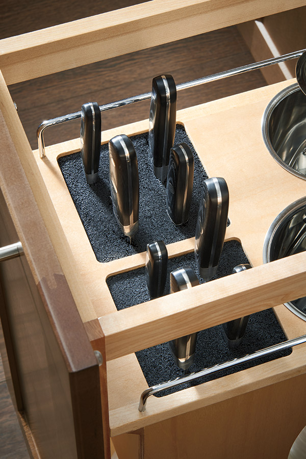 Base Utensil Pantry Pullout Cabinet with Knife Block