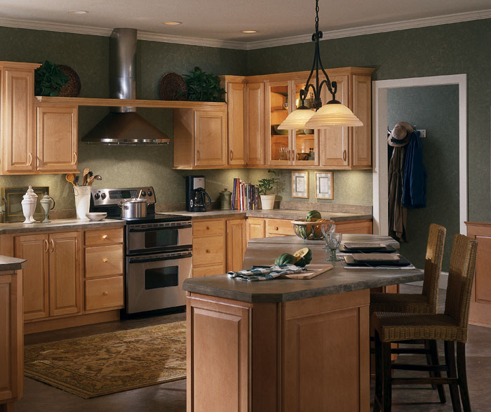 natural maple kitchen cabinets - homecrest cabinetry