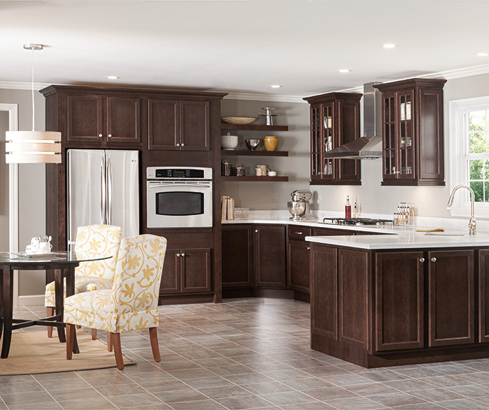 Maple Wood Cabinets With White Kitchen Island Homecrest