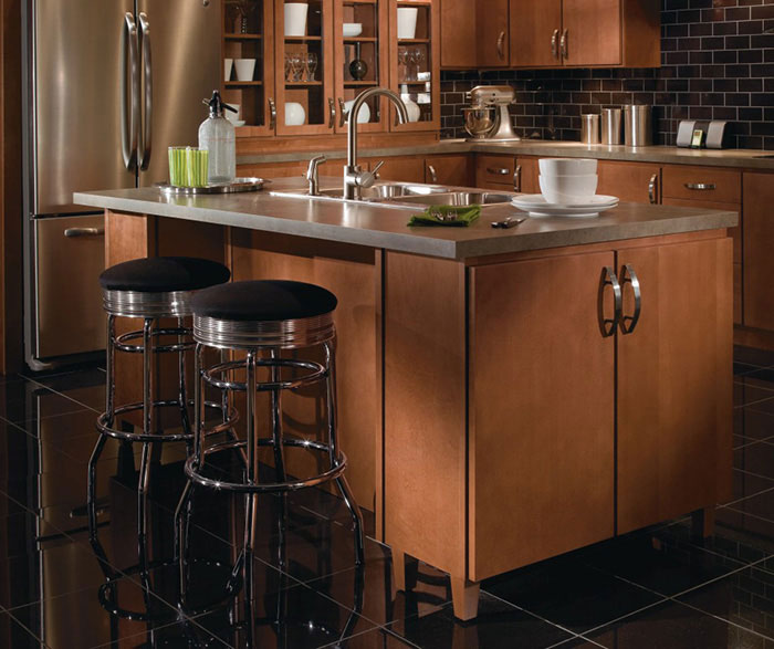 Contemporary Maple kitchen cabinets by Homecrest Cabinetry