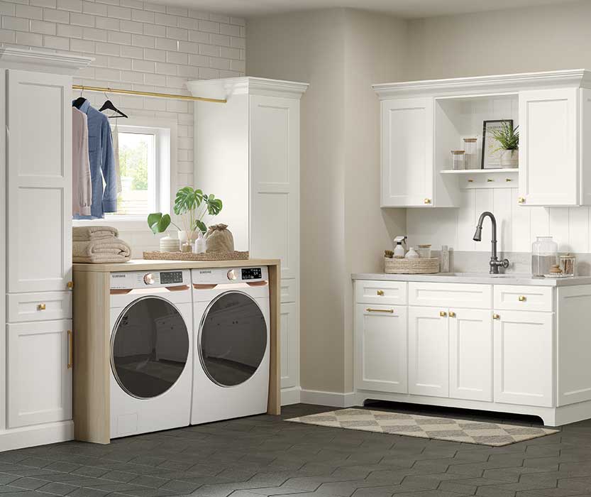 White and Gray Laundry Room and Mudd Room