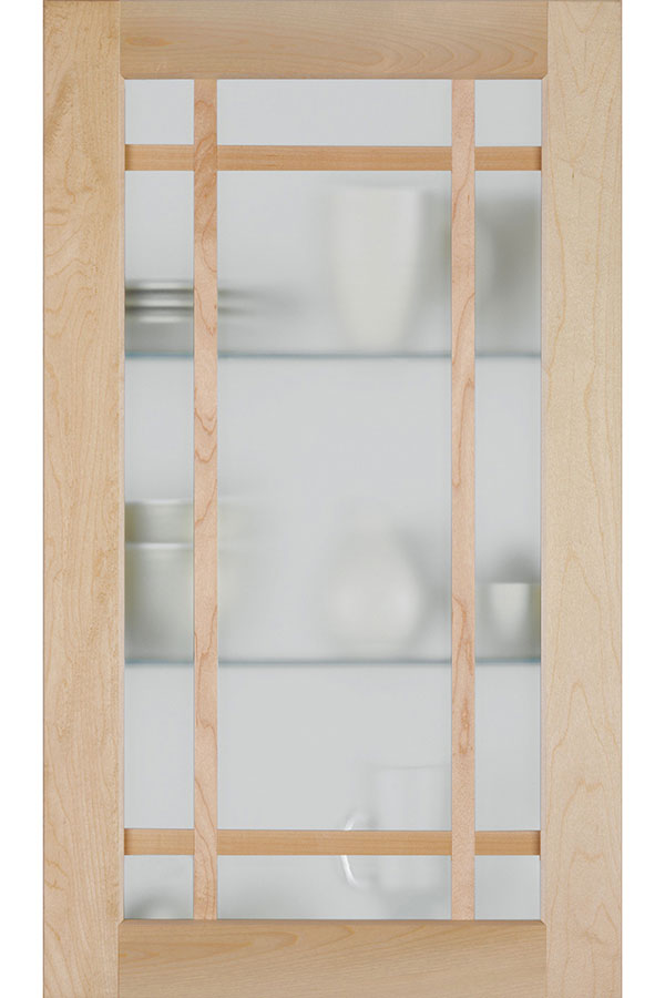 Reeded glass door