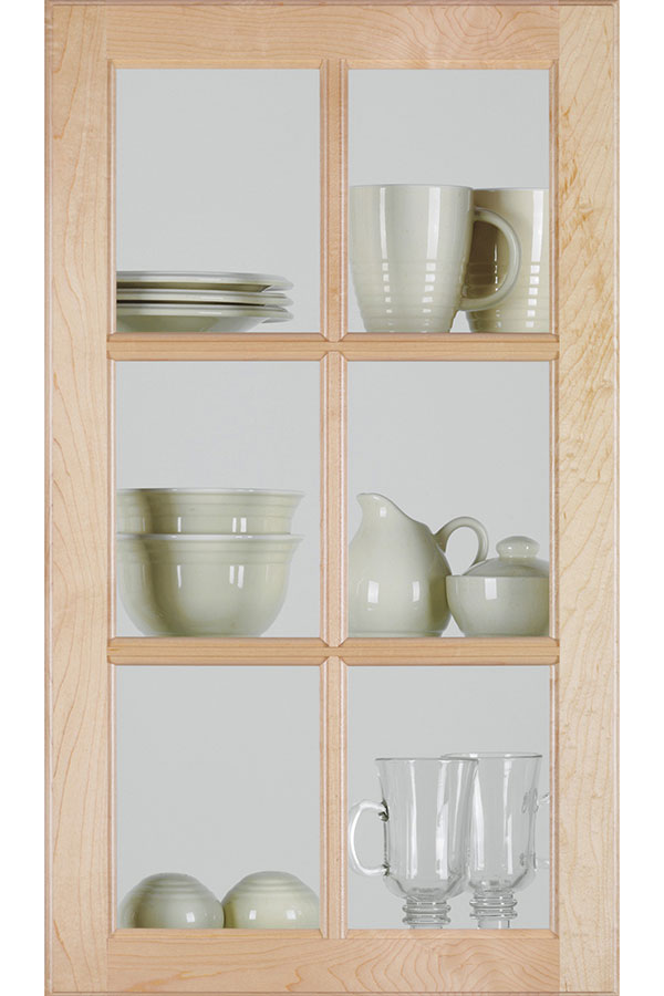 Square Mullion Cabinet Door with Clear Glass - Homecrest