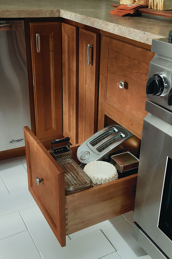 Two Drawer Base Cabinet with Scooped Drawer Modification